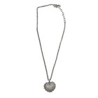 Swarovski Silver Tone Heart Locket Pendant Necklace Swarovski Photo Holder Gift