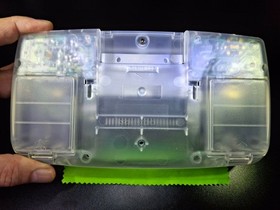 SEGA GameGear w/ PowerAdapter-RECAPPED-NewGlassCover-NewClearShell-FIRM!-0619