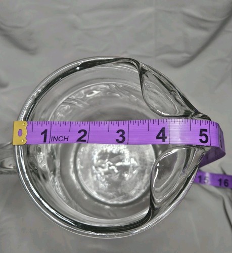 Vintage Clear Glass Pitcher w/Swirl Design And Ice Lip - Picture 11 of 12