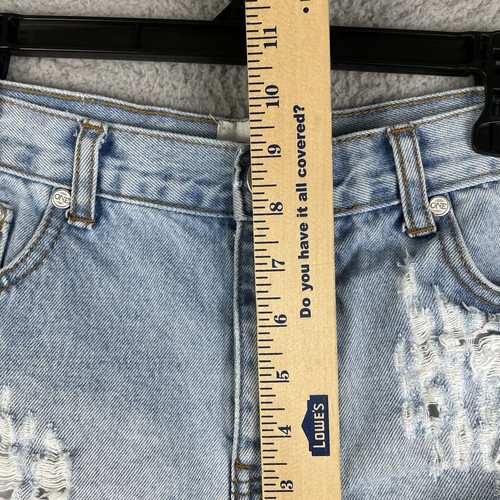 ONE TEASPOON X Bandits Jean Shorts Womens 27 Twisted Cuff Hem Relaxed Button Fly - Picture 11 of 14