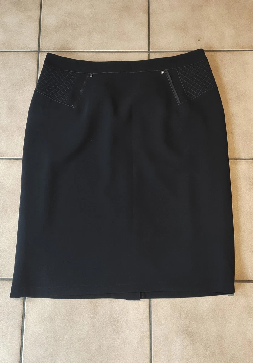 Barisal Jupe Crayon Femme Noir Rayé Bretelles Business (EU 38