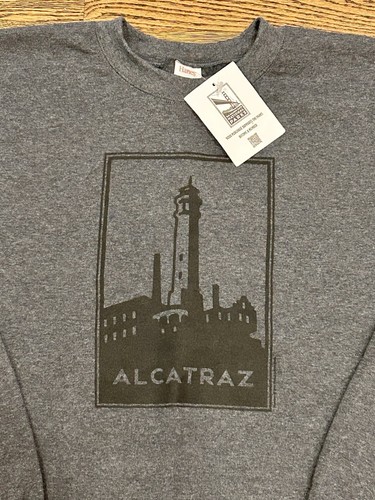 Alcatraz Island San Francisco Sweatshirt grau Hanes Größe Large neu mit Etikett Al Capone - Bild 2 von 8