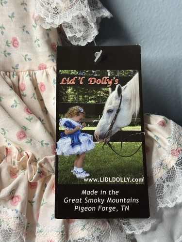Abito vintage Lidl Dollys ragazza 13-15 libbre pizzo con volant a fiori sfilata senza pantaloncini - Foto 4 di 8