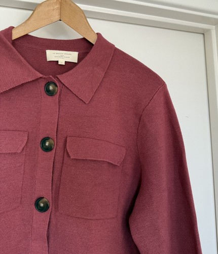 Sezane Cardigan Jacket Jumper Size L AU 12/US 8 Betty 100% Merino Wool Rosewood - Picture 11 of 24