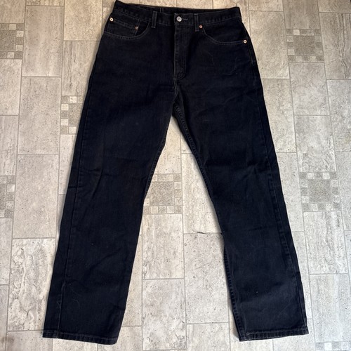 Vintage Levis Jeans Mens 34X30 Black 505 Straight Actual (33X 29 1/2) - Picture 5 of 15