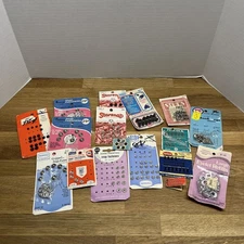 Vintage Lot of 17 Snaps, Hooks, Eyelet Refills & Studs, Assorted Sizes ~ Sewing