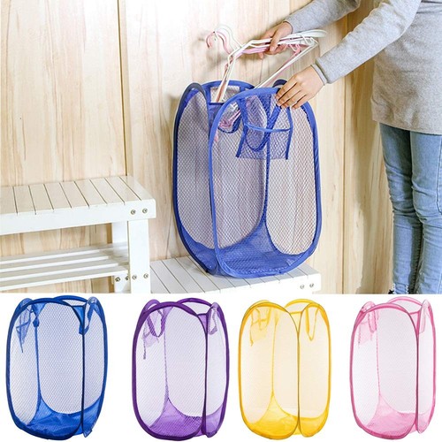 Mesh Popup Laundry Hamper, Foldable 2 Pack Portable Dirty Clothes Basket Coll... - Picture 4 of 7