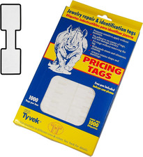 - White Matte Finish Jewelry Price Tags 1000 Pack - Tear Resistant Rectangular L