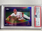 2013 Topps Chrome Mike Trout #1 Gold Rookie Cup Purple Refractor Sliding PSA 8