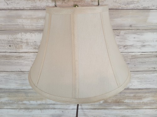 Headboard Light Lamp Ivory Bell Shade Gold Pull Chain Working - Picture 2 of 18