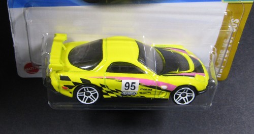 Tarjeta Mazda RX-7 DRIFT 2025 Hot Wheels amarilla '95 #163 HW81-070825 - Imagen 3 de 7