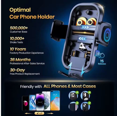 TOPK Car Phone Holder Air Vent Car Phone Holder Mount 360° Rotation Adjustable C - Photo 4 sur 6