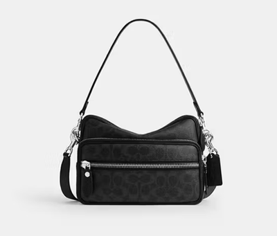 Coach Dakota Crossbody Bag in Signature Canvas Black Leather Free