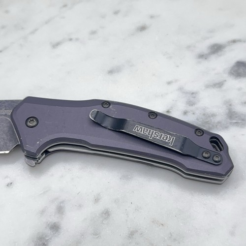 Kershaw Link 1776GRYBW Assisted Purple Folding Knife USA Stonewash Drop Point - Picture 4 of 8
