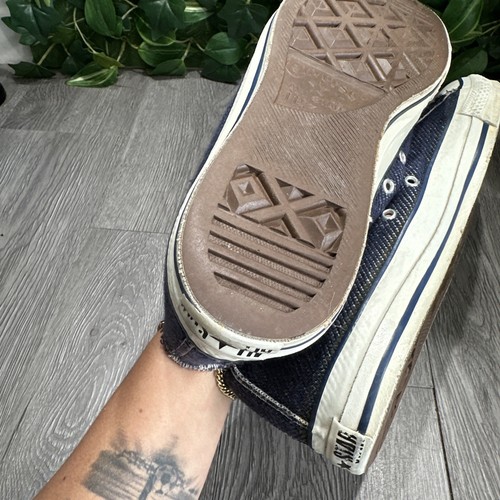 Vtg 90s Converse All Star Chuck Taylor Low Denim Shoes Made In USA Men 11.5 - Picture 9 of 9