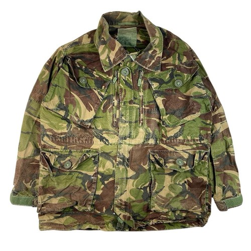 Vintage Army Military Utility Jacket Brown Green Large - Afbeelding 1 van 8