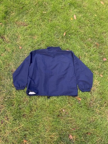 90s Navy Blue Surf Style Vintage Windbreaker with White Accents Size XL - Picture 4 of 4