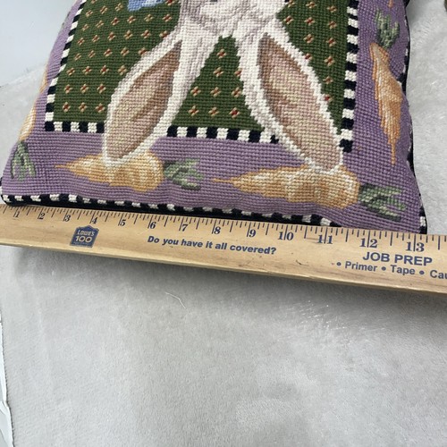 Kaninchen Hand Nadelkissen Karotten Schleife Samtrücken 14”x 14” Wolle - Bild 10 von 10