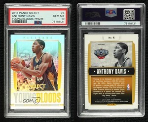 2013-14 Panini Select Young Bloods Silver Prizm Anthony Davis #4 PSA 10 GEM MT