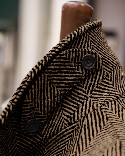 Men Overcoats Herringbone Knee Length Wool Blend Single Breasted Coats Outwear - Picture 9 of 56