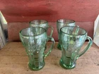 Vintage Green Coca-Cola Mugs Manufactured by the Libbey Glass Company Set of 4