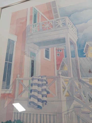 Vintage Paul Brent 1980s Seaside Series: Beachwalk Framed Lithograph 22x28 - Picture 9 of 10