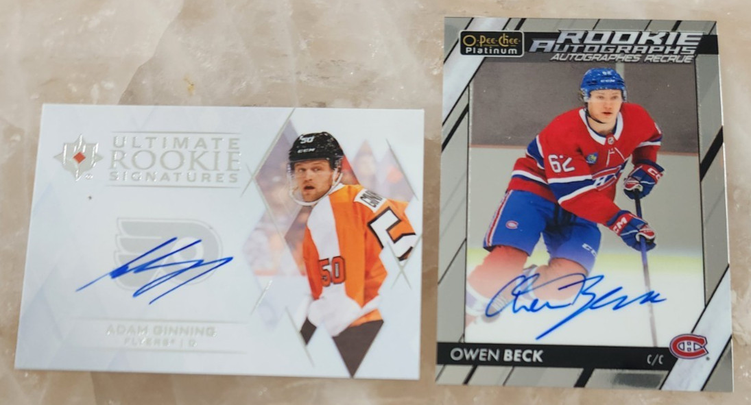 2024-25 UD OPC Platinum Ultimate Rookie RC Auto (x2) w/ Owen Beck & Adam Ginning