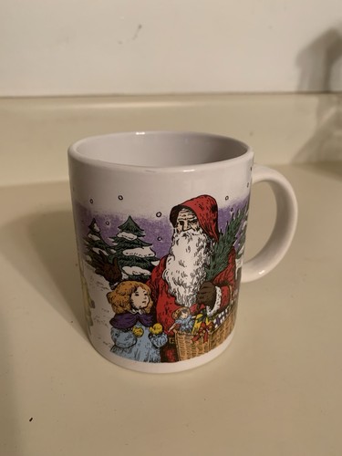 Taza de café Gibson Navidad clásica victoriana Santa Claus escena de invierno con niño - Imagen 7 de 7