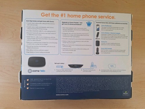 Ooma Telo Free Smart Home Phone Service New SEALED BOX Nationwide Calling Int’l - Bild 3 von 9