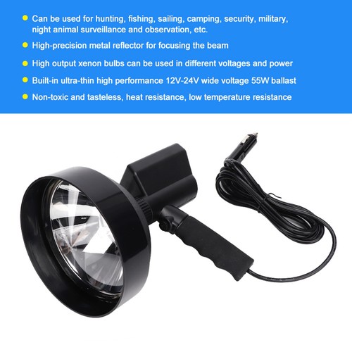 _7in Handheld Xenon Lamp Outdoor Camping Hunting Fishing Spot Light 12‑24V - Picture 14 of 15