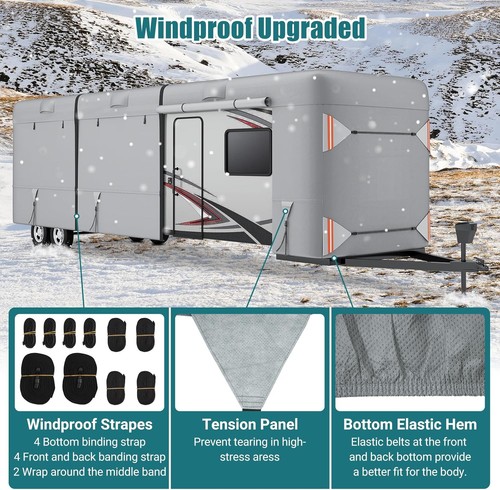 Upgrade Waterproof Anti-UV Windproof Travel Trailer Camper RV Cover Rip-Stop - Picture 4 of 9