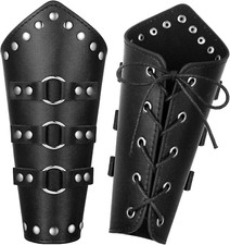 Faux Leather Arm Guards Bracers Leather Medieval Viking Cosplay Pair Men Women