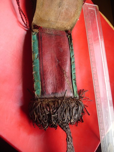 Niger Tuareg leather wallet purse bag + internal pockets + a double SILVER cross - Picture 11 of 19