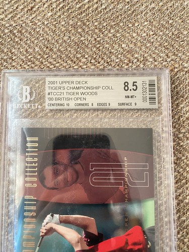 2001 Upper Deck TIGER WOODS CHAMPIONSHIP #2872/3000 #TCC21 BGS 8.5 Masters - Picture 2 of 4