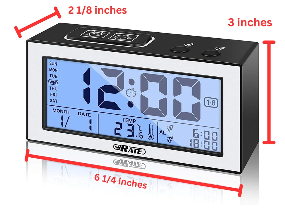 2X Digital Alarm Clock for Bedrooms Night Alarm Clocks, Desk Clock Large Display - Image 2 of 4