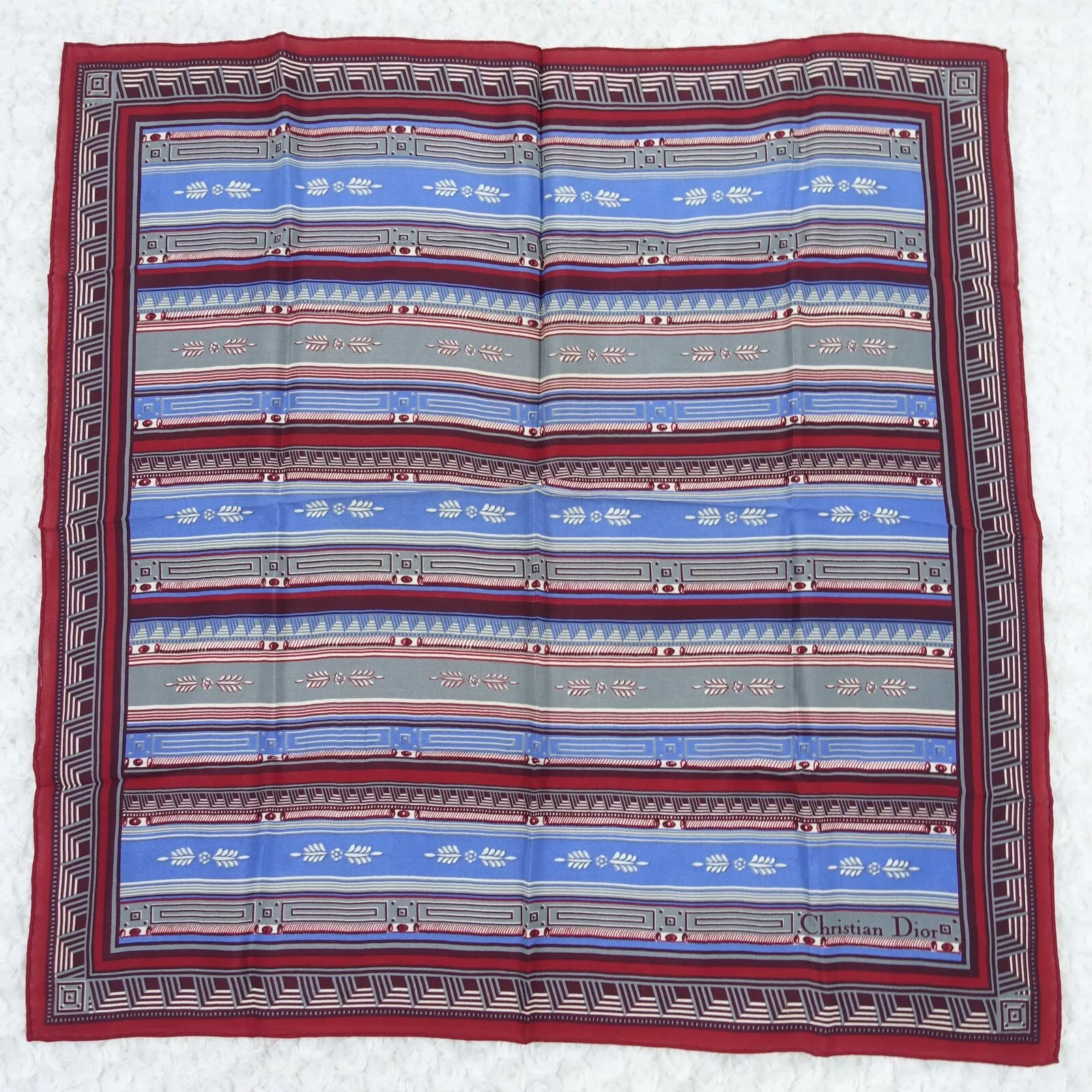 Foulards écharpes multicolores 100 % soie D222 ChristianDior 26 pouces