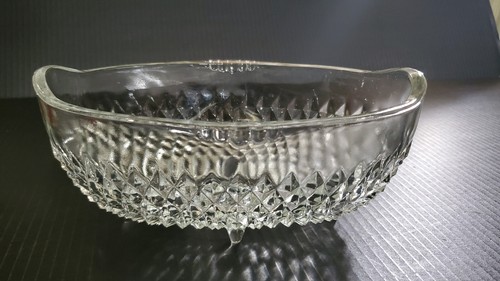 Diamond Point Crystal Glass Footed Center Bowl 8.5" - #2965 Indiana Glass w/box - Picture 7 of 13