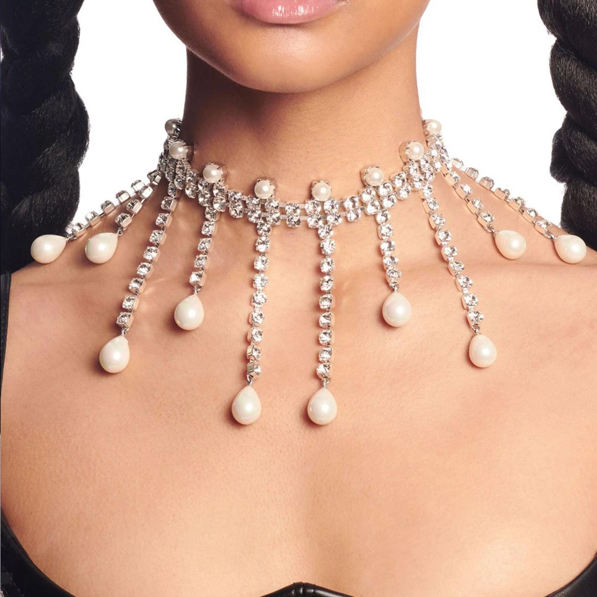 Fashion Tassel Necklace Choker Statement Jewelry Decorative Girls for Party