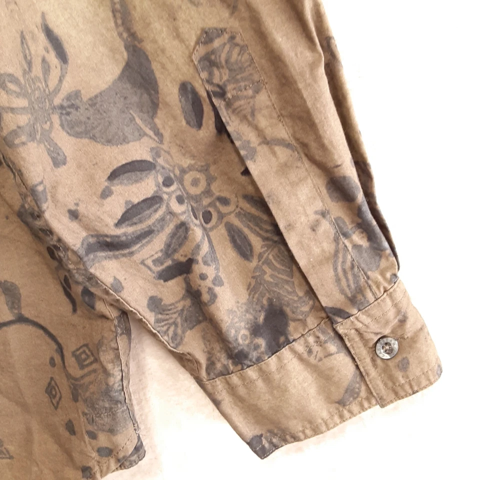 Camisa Caribbean Joe Para Hombres LS Estampado Floral Botón Talla XXL/Verde/Diseñador/Algodón Foto 4 de 4