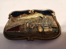 Vintage Bergamot "Locomotive 5473 Train with Smoke" Buckle New USA. 1984 U-149
