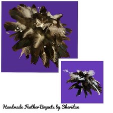 HANDMADE Muscovy Feathers Jewel Butterfly Chic Formal Bridal Wedding Boquet