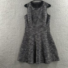 Madewell Womens Dress Gray Black Size 8 Pleated Back Zip Cotton Blend