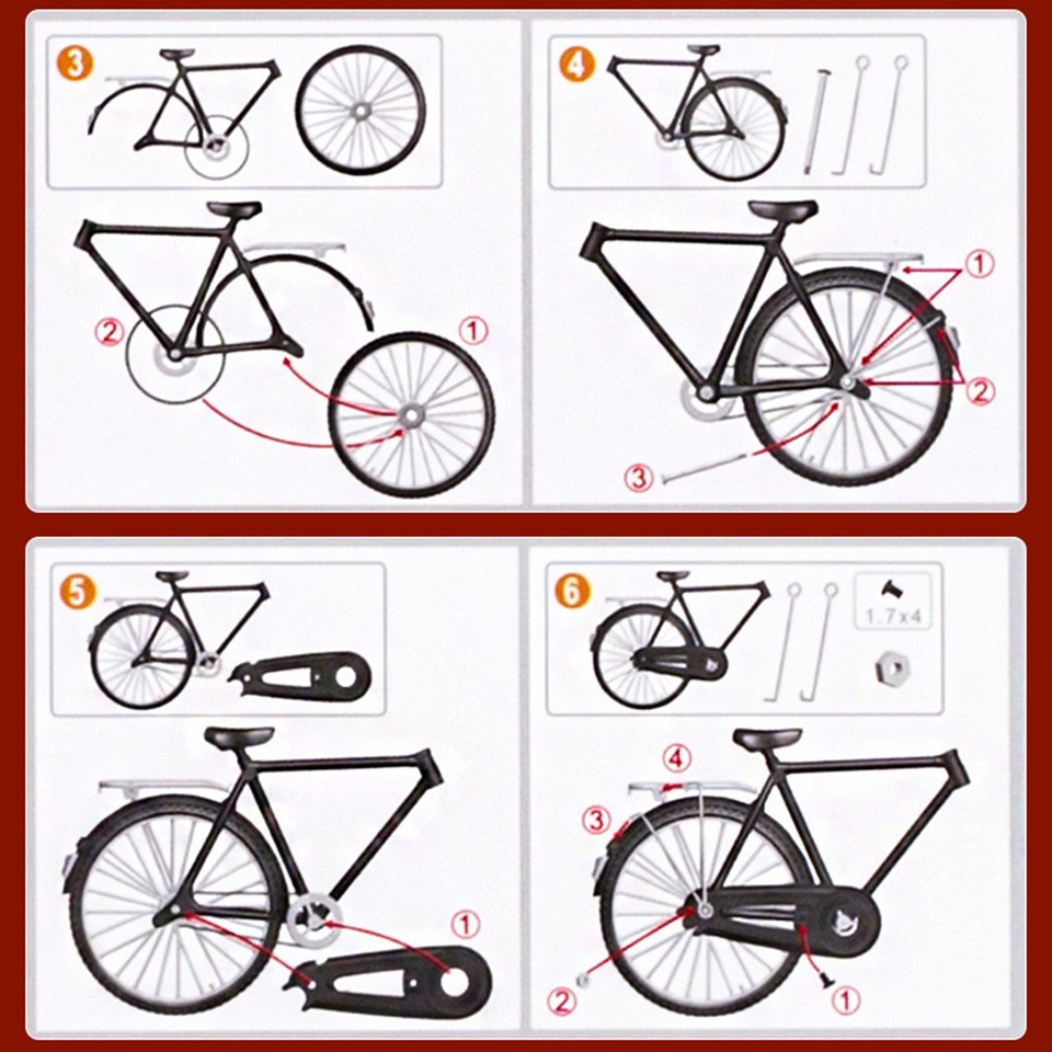 Bicycle Decor Desk Bicycle Model with Movable Pedal Wheels Diy for