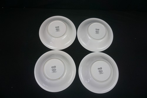 Set of 8 GIBSON Coca-Cola Cafe Dinner Plates and Soup Bowls 4 of Each - Picture 9 of 11
