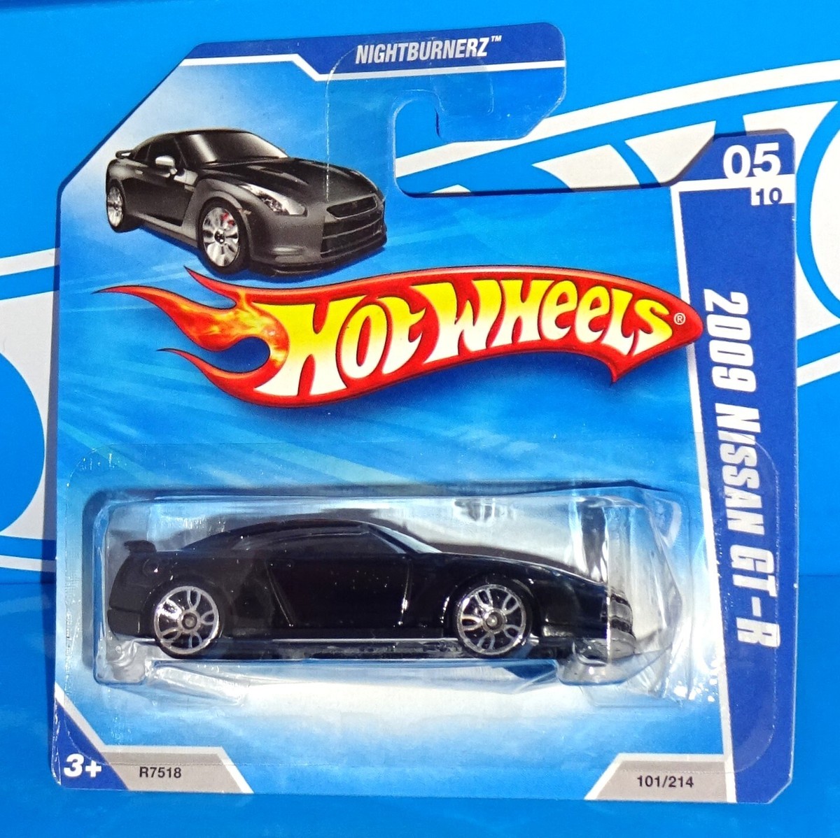 Hot Wheels 2010 Short Card Nightburnerz #101 2009 Nissan GT