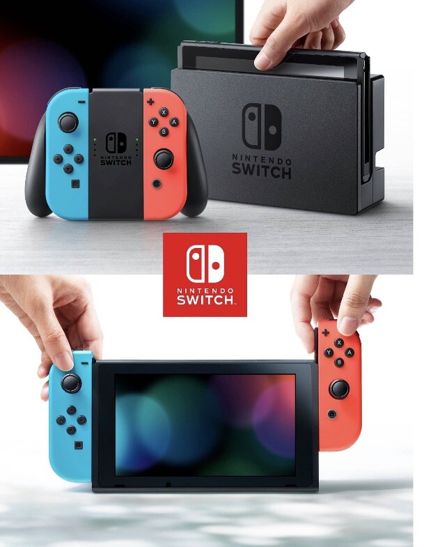 Nintendo Switch Console with Neon Blue & Red Joy-Con With Warranty