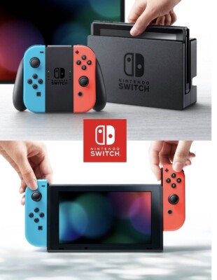Nintendo Switch Console with Neon Blue & Red Joy-Con With Warranty