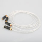Pair Occ Copper Silver Plated Audio Interconnects Cable with Gold Plate Rca plug