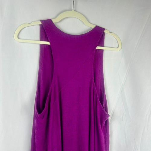 Eileen Fisher 100 % org. Leinen Tank Tunika Damen Medium lila asymmetrisch Racerback - Bild 6 von 7