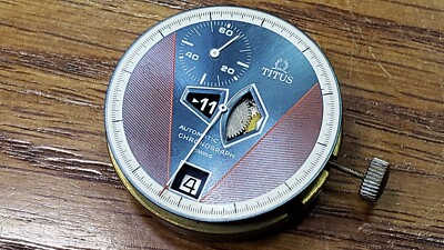 RARE TITUS CHRONOGRAPH JUMP HOUR WATCH TDB 1376 MOVEMENT AND DIAL